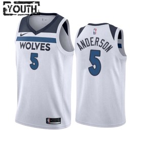 Camiseta Niños Minnesota Timberwolves Kyle Anderson 5 2022-23 Nike Association Edition Blanco Swingman